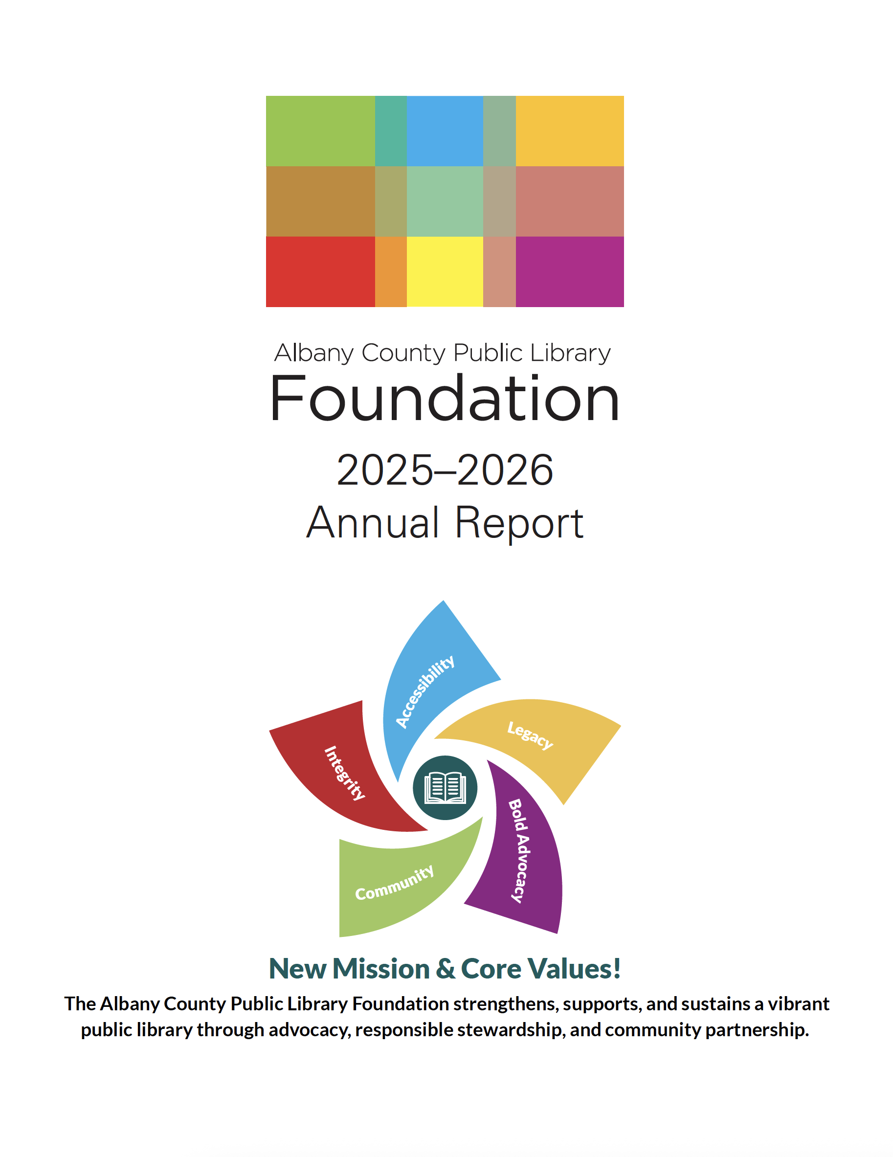 Front cover of FY26 annual report.
