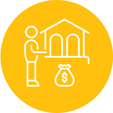 Sponsorship icon - person with business and money